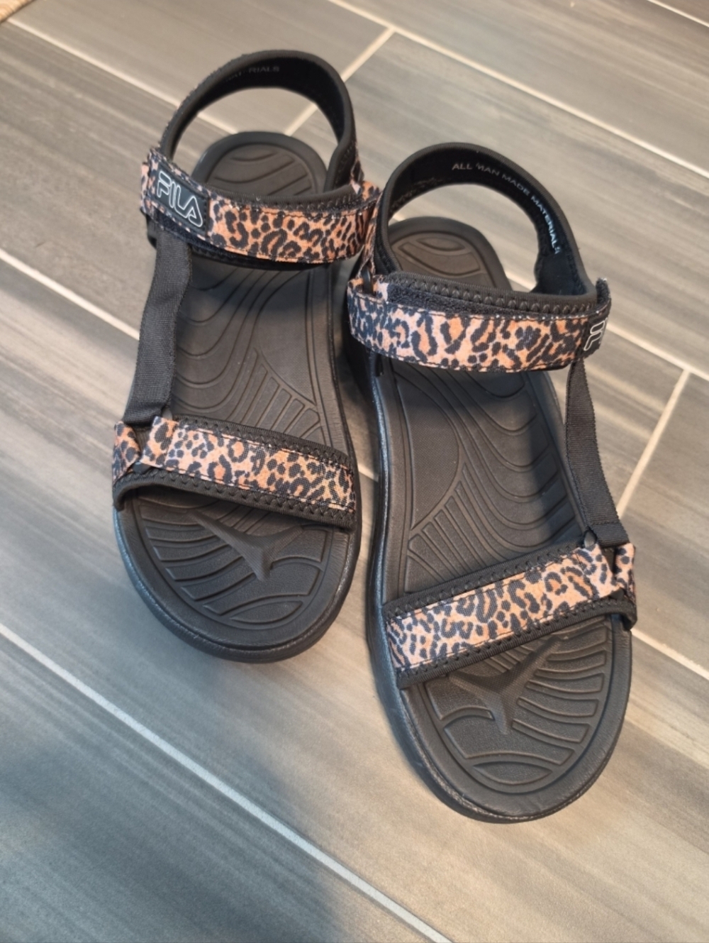 Fila sandals with Velcro strap Black/Leo US 11